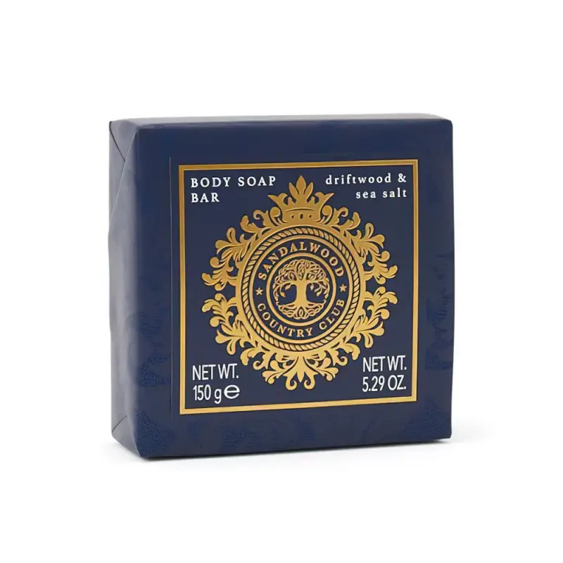SOMERSET Sandalwood Country Club Blue Signature Soap Bar Driftwood & Sea Salt Wrapped Сандаловое дерево мыло 150 г