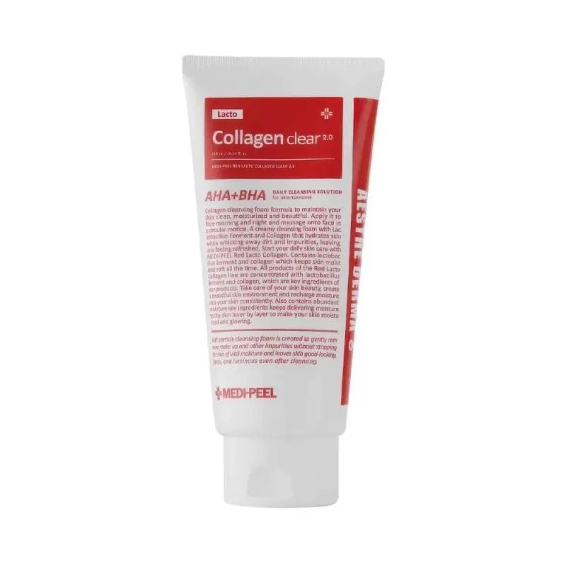 Medi-Peel RED LACTO COLLAGEN CLEAR 2.0   Renewal product Очищающая кислотная пенка Medi-Peel Red Lacto Collagen Clear 2.0, 300 мл
