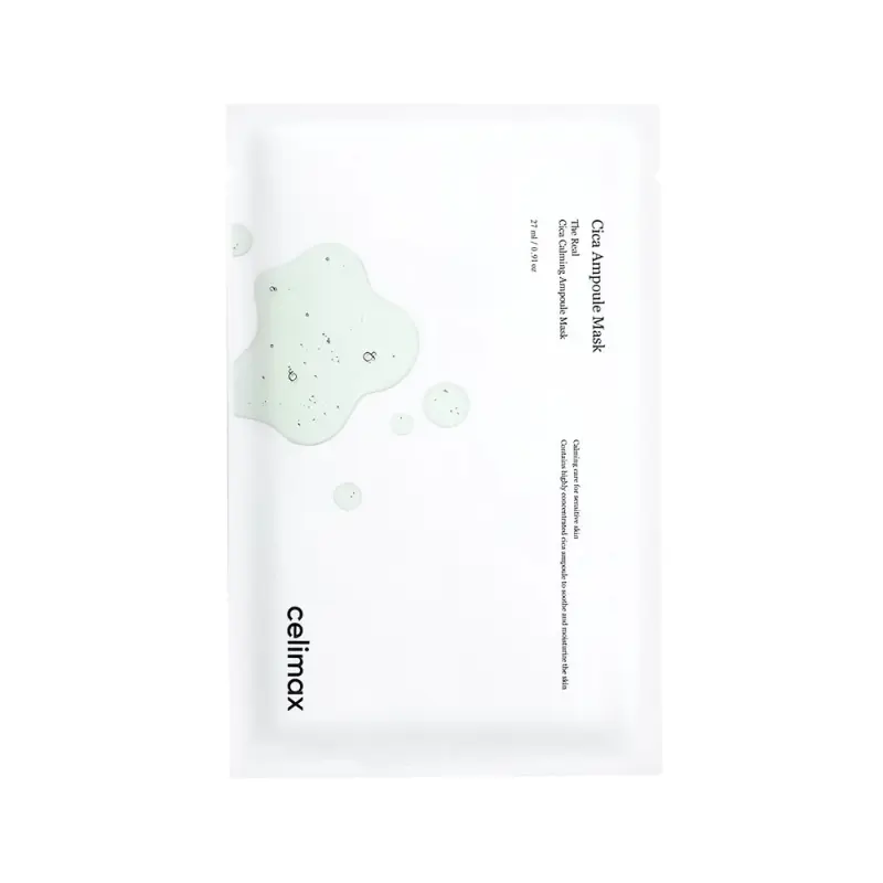 Celimax The Real Cica Calming Ampoule Mask  Успокаивающая маска с ампулой центеллы  1 шт. 25 мл