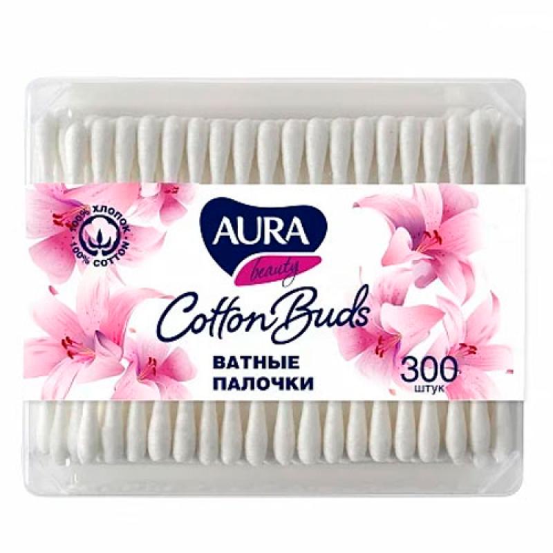 AURA Ватные палочки п/э пакет 300шт. New