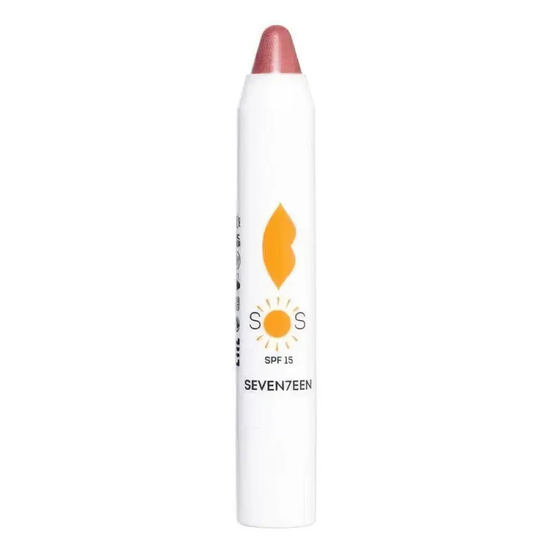 Seventeen Cosmetics Восстанавливающий увлажняющий бальзам для губ SOS LIP REPAIR SPF 15+ BROWN Прозрачный чайны