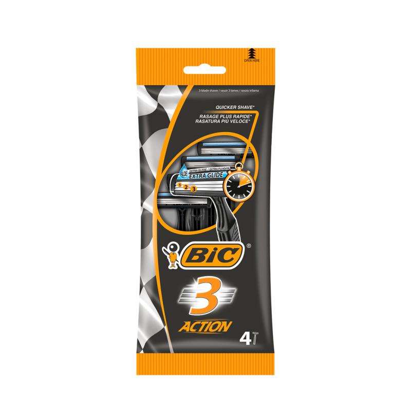 BIC Бритвенный станок 3 ACTION пачка 4 шт