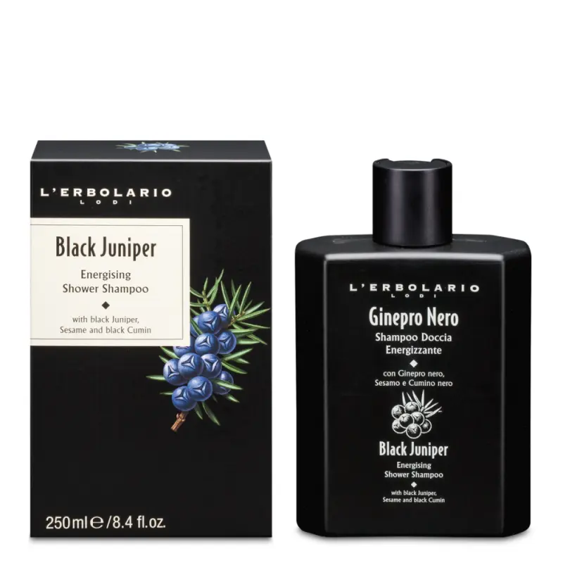 L'Erbolario Shower Shampoo Бодрящий шампунь для душа <<Черный можжевельник>> 250 мл