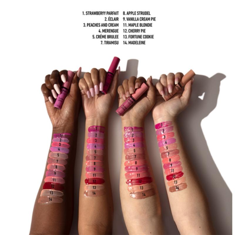 NYX Professional Makeup Увлажняющий блеск для губ Butter Lip Gloss, 15 Angel Food Cake, холодно - розовый, глянцевый, 8 мл.