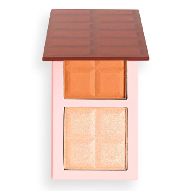 I HEART ЛИЦО  ПАЛЕТКА ДЛЯ КОНТУРИРОВАНИЯ: БРОНЗЕР И ХАЙЛАЙТЕР  CHOCOLATE CONTOUR BAR  Light