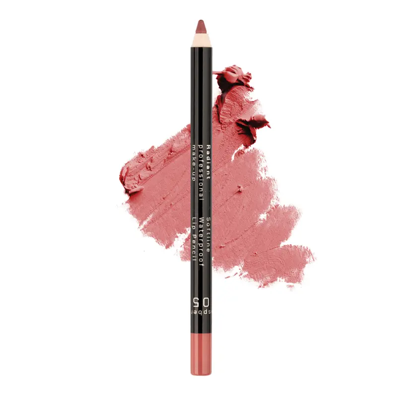 RADIANT  SOFT LINE WATERPROOF LIP PENCIL No 5 - RUSBERRY Карандаш для губ водостойкий Softline Waterproof Lip Pencil, т. 05 малина