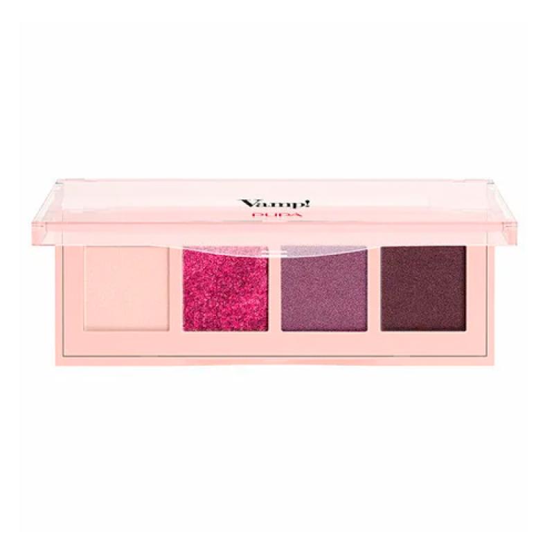 PUPA Палетка теней VAMP! 4 EYESHADOWS PALETTE тон 004 Яркая слива