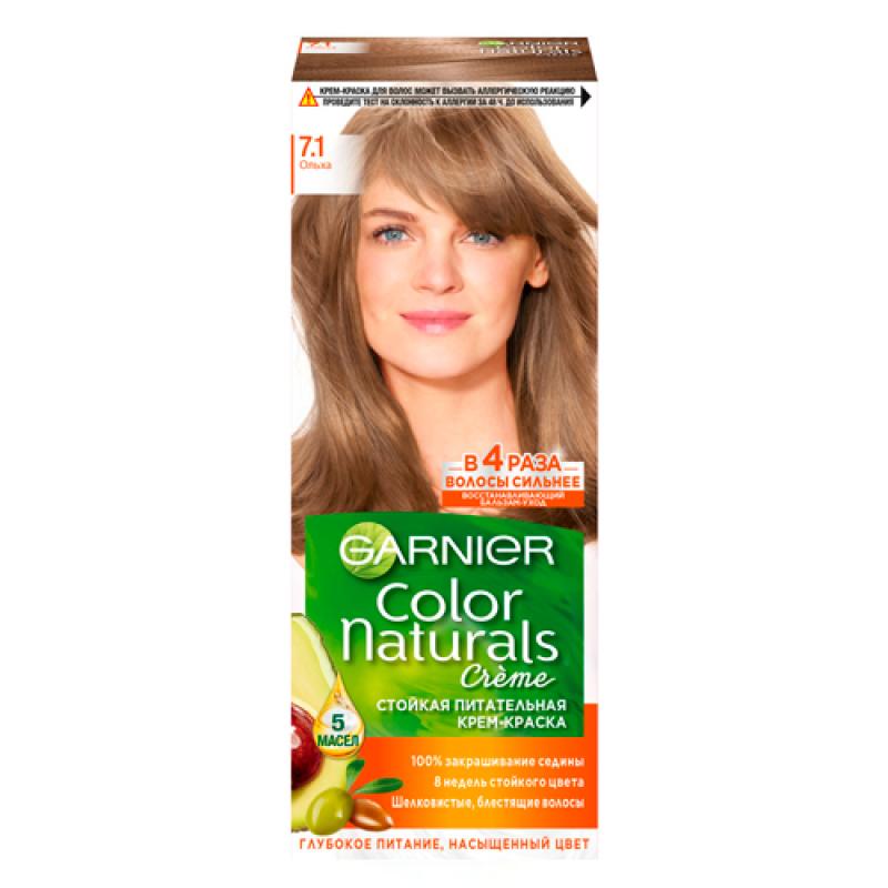 Garnier Стойкая питательная крем-краска для волос Color Naturals, оттенок 7.1, Ольха
