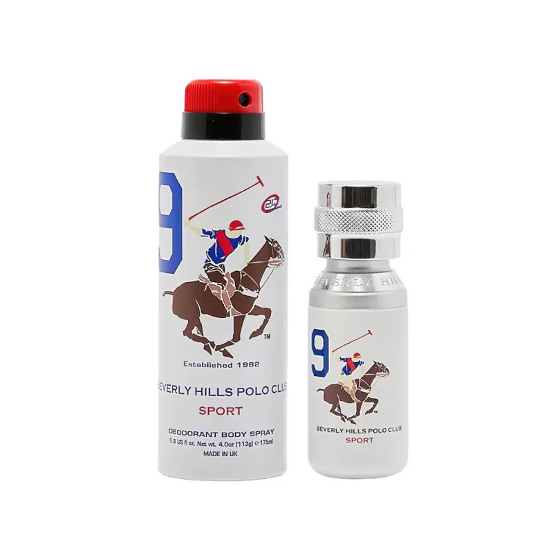 Beverly Hills Polo Club   Sport No.9 Goff Set for Men EOT 50mI + Span Deodorant 175ml Набор для мужчин, туалетная вода 50 мл+ дезодорант 175 мл.