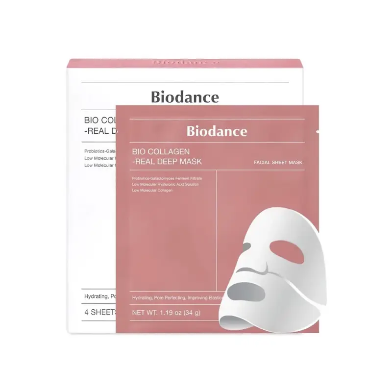Biodance Маска ночная  для лица Chinese Version bio collagen real deep mask 1шт ( Розовая)