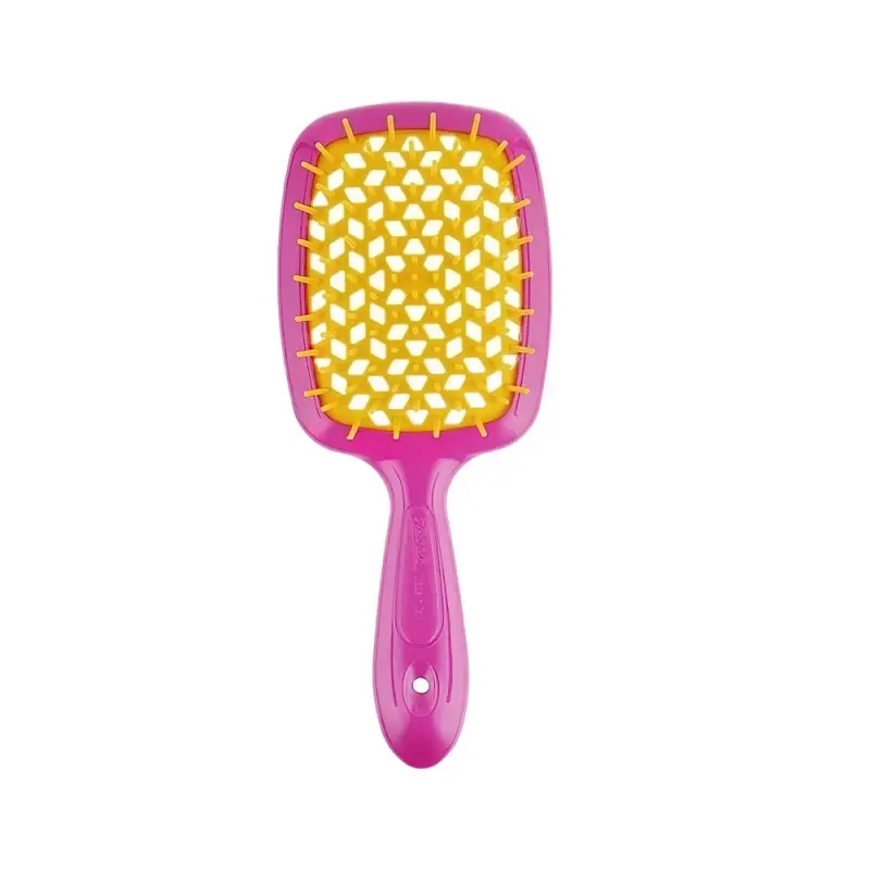 Janeke SUPERBRUSH РАСЧЕСКА ФУКСИЯ/ЖЕЛТАЯ 20,3x8,5x3,1СМ