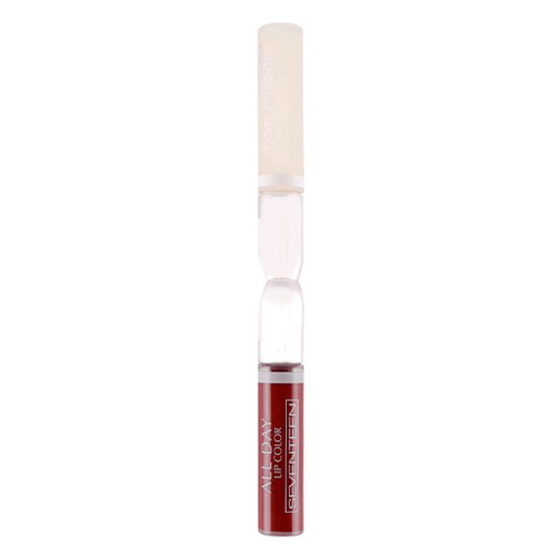 Seventeen Жидкая стойкая помада-блеск 39 ALL DAY LIP COLOR & TOP GLOSS бурый