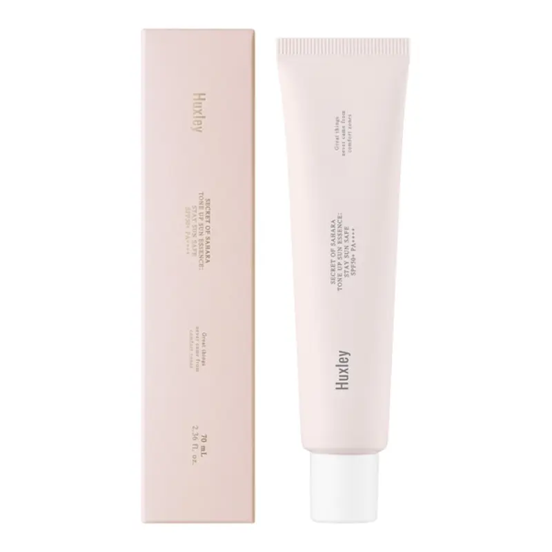 HUXLEY TONE UP SUN ESSENCE STAY SUN SAFE 02 TERRA PEACH Увлажняющая солнцезащитная эссенция 70 мл