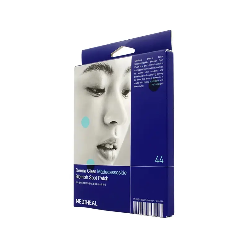 MEDIHEAL DERMA CLEAR MADECASSOSIDE BLEMISH SPOT PATCH Патчи защита от прыщей, быстрое заживление с мадекассозидом и ниацинамидом 44 шт