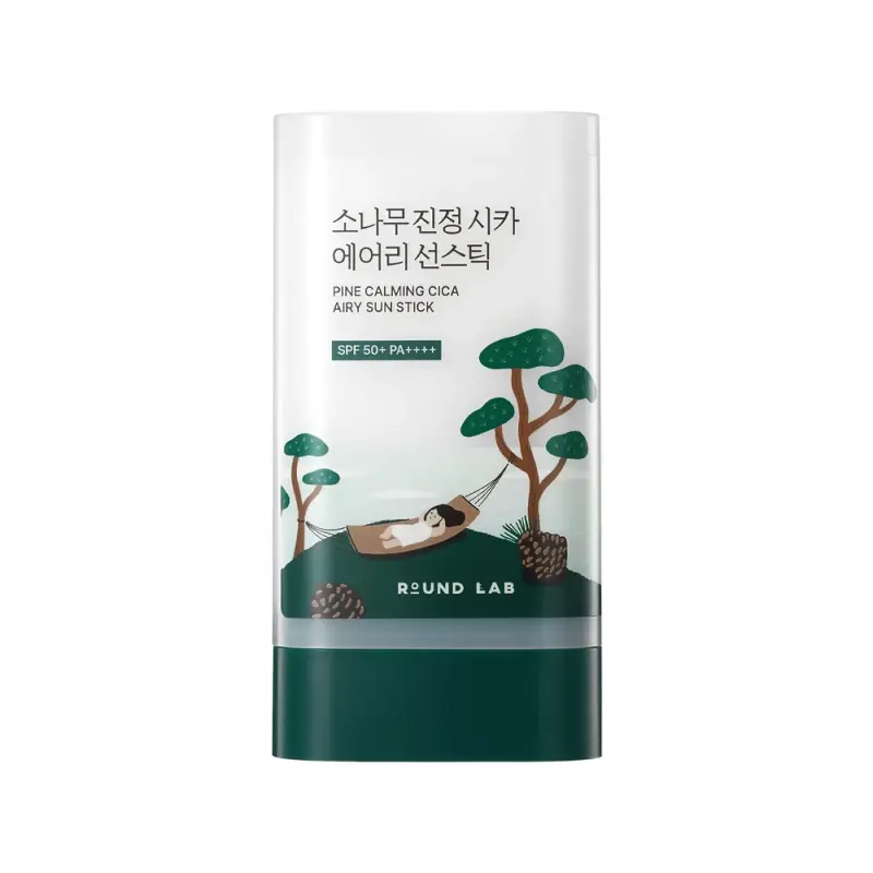 ROUND LAB PINE CALMING CICA AIRY SUN STICK Легкий солнцезащитный стик Pine Calming Cica 19 г