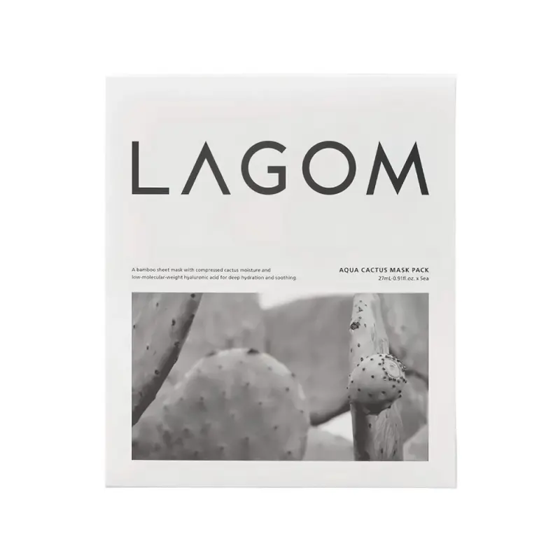 LAGOM Aqua Cactus Mask Pack Маска с экстрактом кактуса для глубокого увлажнения  25 мл