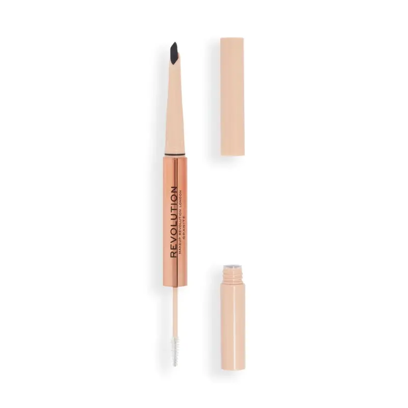 REVOLUTION КОНТУРНЫЙ КАРАНДАШ ДЛЯ БРОВЕЙ И ГЕЛЬ ДЛЯ ФИКСАЦИИ FLUFFY BROW DUO Granite