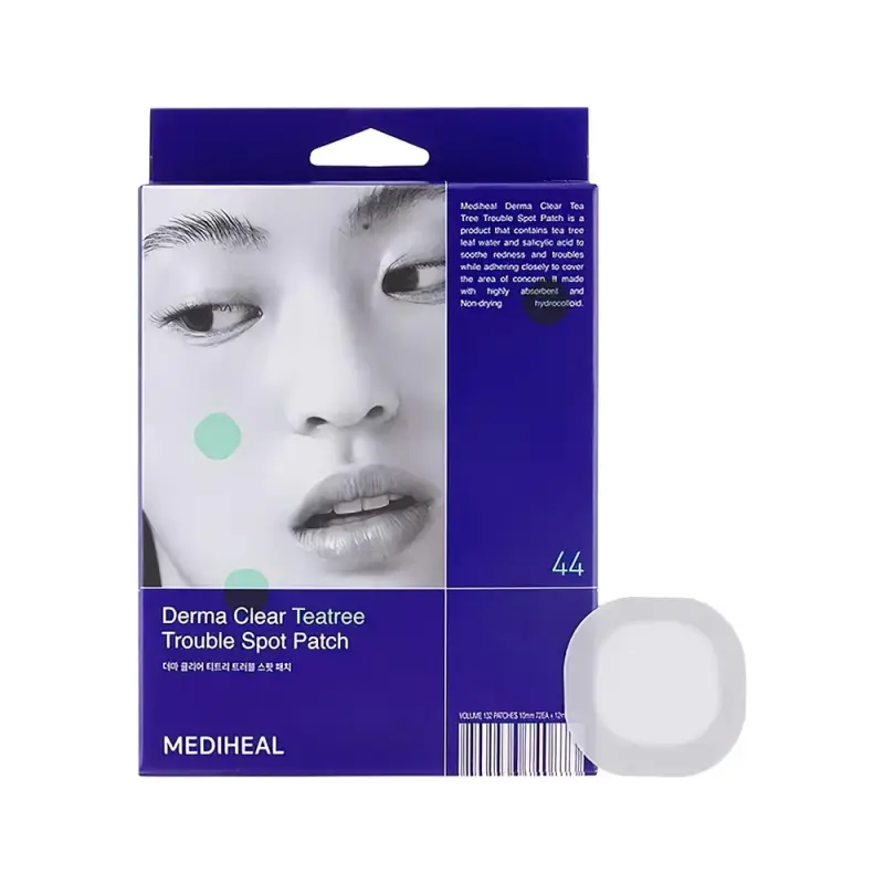 MEDIHEAL DERMA CLEAR TEATREE TROUBLE SPOT PATCH Патчи избавление от акне, баланс жирности и увлажненности кожи с чайным деревом и салициловой кислотой 44 шт