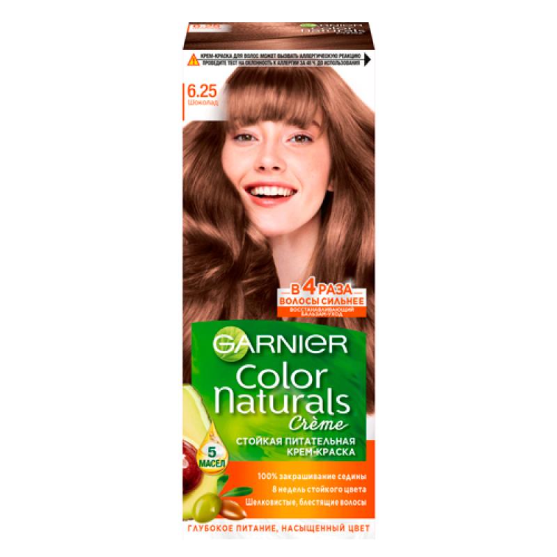 Garnier Стойкая питательная крем-краска для волос Color Naturals, оттенок 6.25, Шоколад