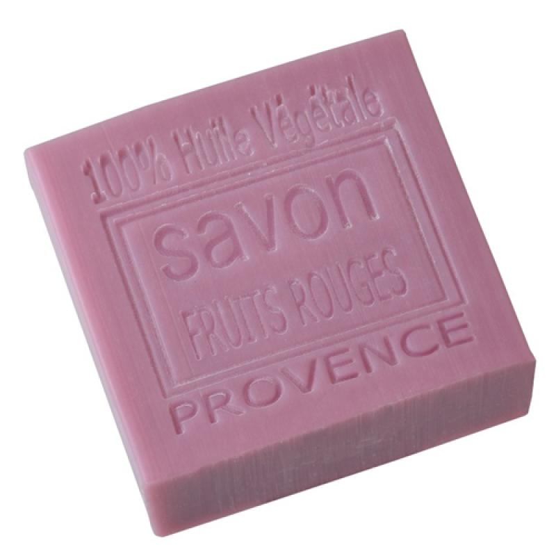 RED FRUITS, with sweet almond oil Square 100g Мыло КРАСНЫЕ ФРУКТЫ с маслом сладкого миндаля