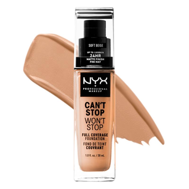 NYX Can't Stop Won't Stop Full Coverage Тональная основа № 7.5 soft beige 30 ml