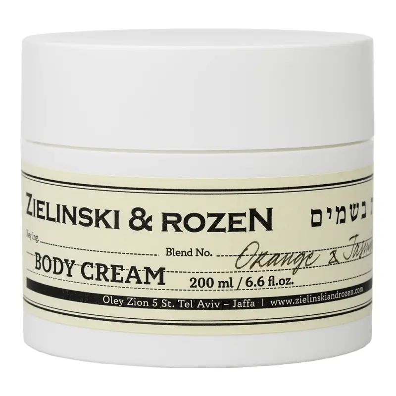 Zielinski & Rozen  Body cream in a jar of Orange, Jasmine, Vanilla   Крем для тела в банке Апельсин, Жасмин, Ваниль 200мл