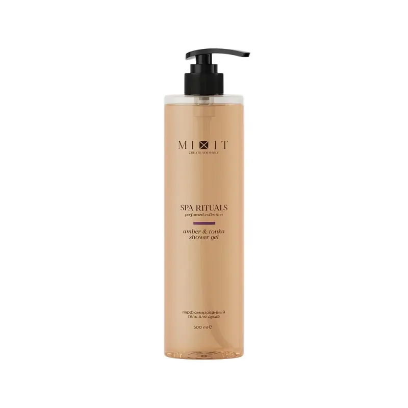 MIXIT Парфюмированный гель для душа с ароматом амбры и бобов тонка MIXIT Spa Rituals Amber & Tonka Perfumed Gel 500мл
