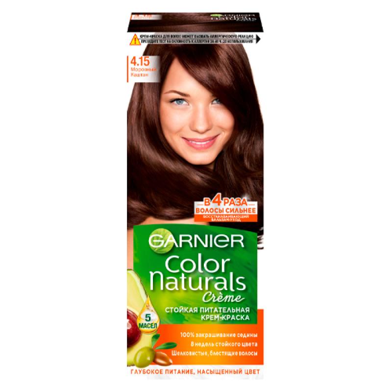 Garnier Стойкая питательная крем-краска для волос Color Naturals, оттенок 4.15, Морозный каштан