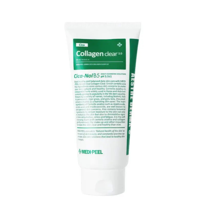 Medi-Peel GREEN CICA COLLAGEN CLEAR 2.0 Коллагеновая пенка для умывания с CICA-комплексом 300мл