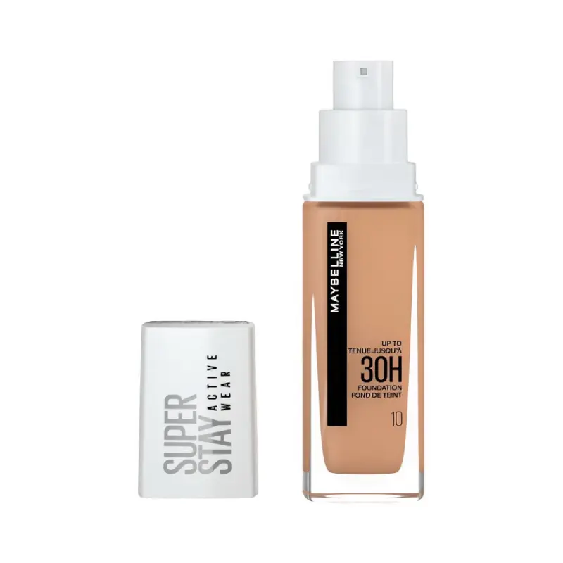 *Maybelline Тональный крем Super Stay Active Wear 30Ч, оттенок 10, Кремово-бежевый, 30 мл
