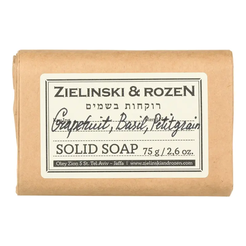 Zielinski & Rozen Solid soap Твердое мыло Грейпфрут, Базилик, Петитгрейн (75гр)