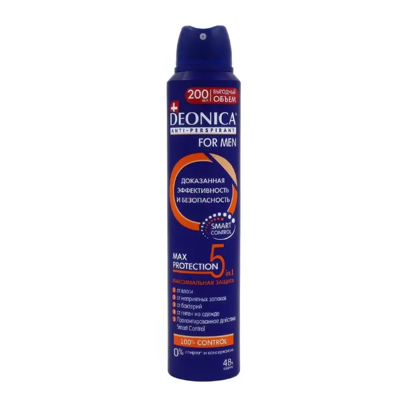 DEONICA Антиперспирант 5Protection for Men, 200 ml (спрей)