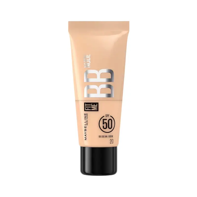 Maybelline Увлажняющий легкий крем-уход для лица New York Fit Me BB с тональным эффектом Nude, тон 20, 30 мл