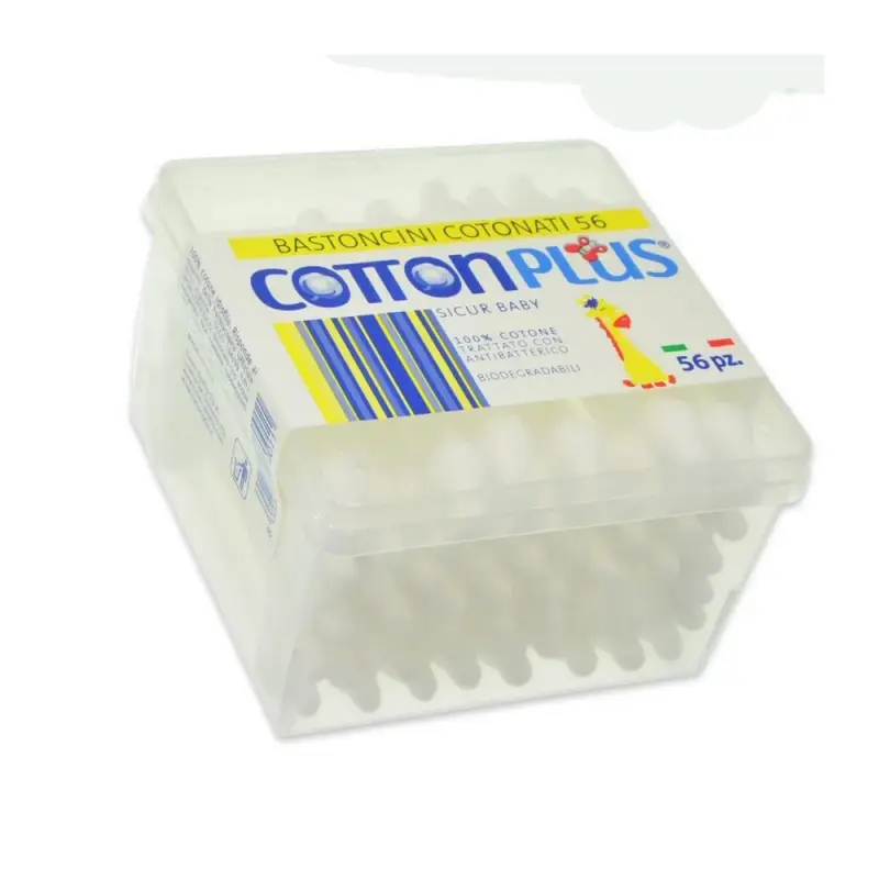 Cotton Plus ВАТНЫЕ ПАЛОЧКИ 56 шт. BABY в квадратной коробке