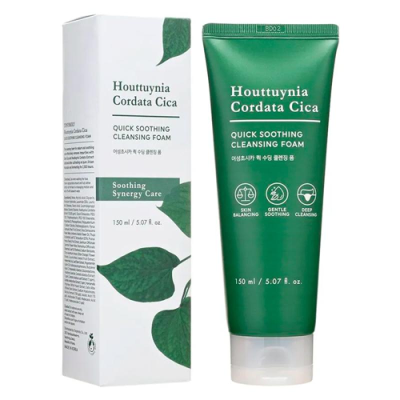 TONY MOLY Пенка для умывания HOUTTUYNIA CORDATA CICA QUICK SOOTHING CLEANSING FOAM 150ml
