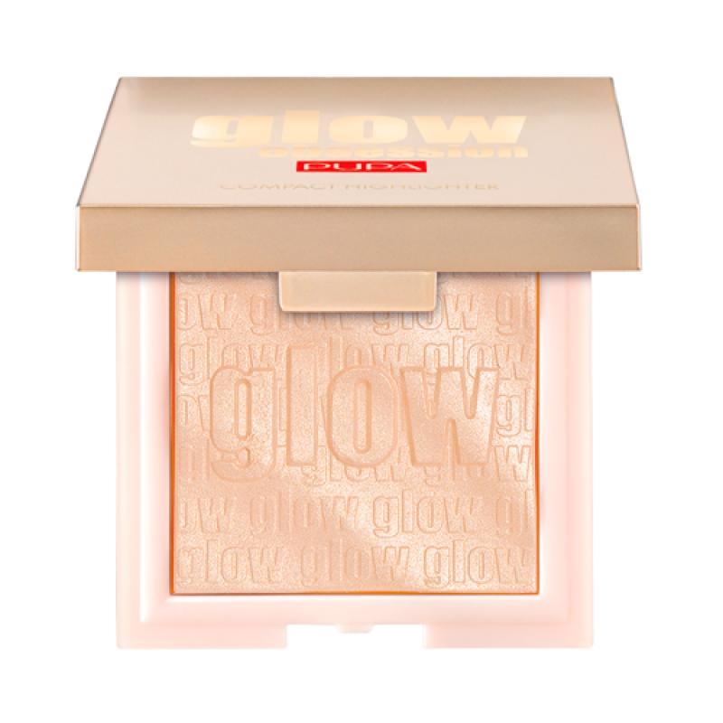 **PUPA Компактный хайлайтер для лица GLOW OBSESSION тон 100 Светлый золотой