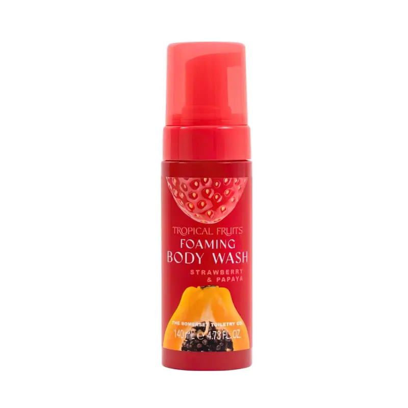 SOMERSET Tropical Fruit Strawberry & Papaya Foaming Body Wash 140ml  Тропические фрукты 140 мл Пенящийся гель для душа с клубникой и папайей