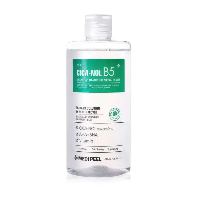 Medi-Peel PHYTO CICA-NOL B5 AHA BHA VITAMIN CALMING MICELLAR CLEANSING WATER Успокаивающая мицеллярная вода для очищения лица MEDI-PEEL Phyto Cica-Nol B5 AHA BHA Vitamin Calming Micellar Cleansing Water, 500мл