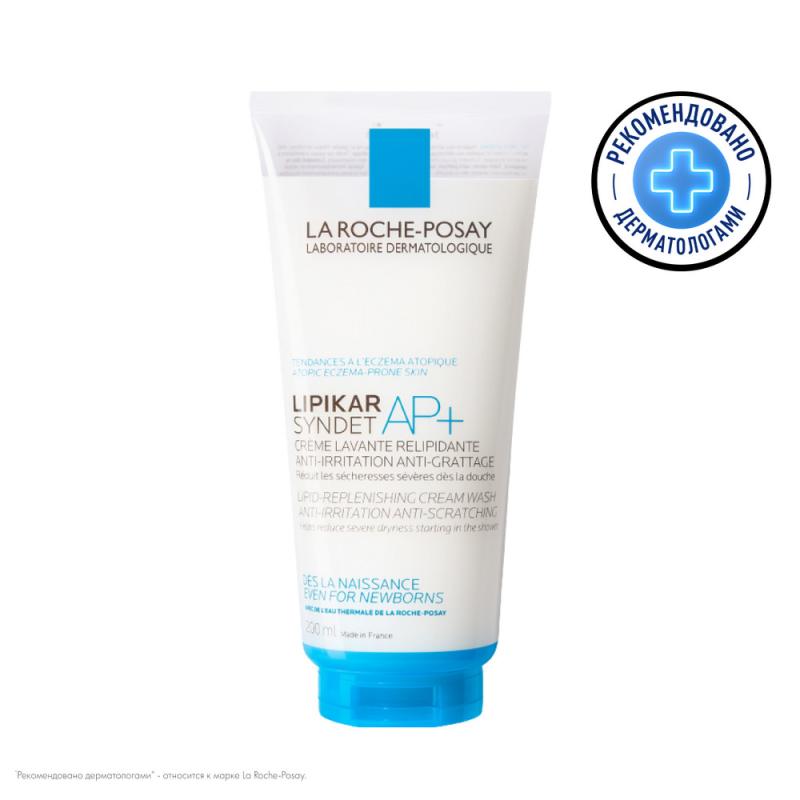 LA ROCHE-POSAY LIPIKAR SYNDET AP+ Липидовосстанавливающий очищающий крем-гель для лица и тела, 200 мл