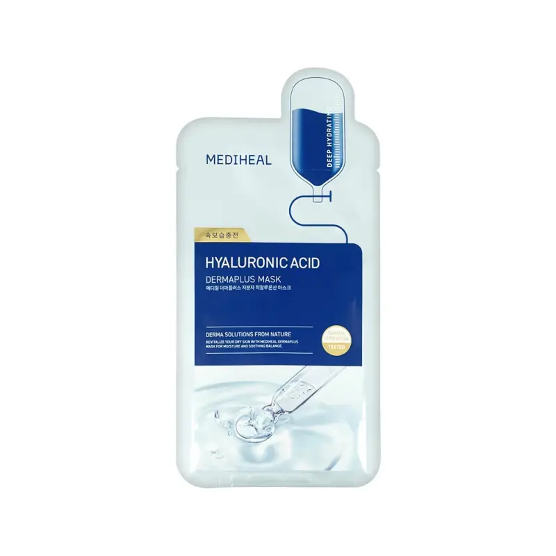 MEDIHEAL DERMAPLUS LOW MOLECULAR HYALURONIC ACID MASK Маска с гиалуроновой кислотой 27 гр