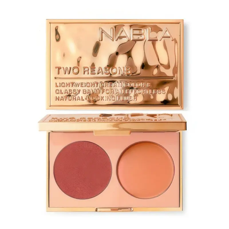 Nabla Two Reasons - Soft Nude Дуэт кремовой пудры и бальзама Glassy Balm для щек и губ 5г