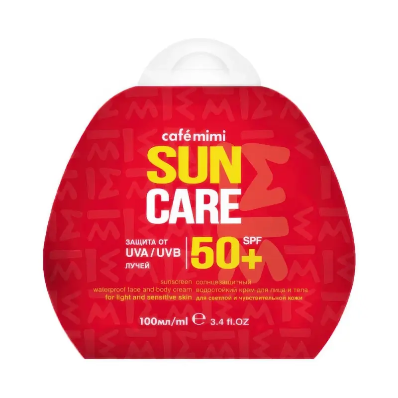 Cafe MIMI Солнцезащитный водостойкий крем для лица и тела SPF50+, 100 мл