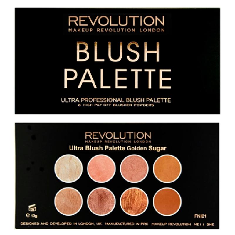 REVOLUTION ПАЛЕТКА РУМЯН ULTRA BLUSH PALETTENEW ПАЛЕТКА РУМЯН ULTRA BLUSH PALETTE Golden Sugar