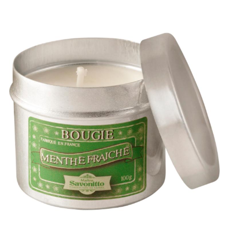 Свеча ароматическая с 1 фитилём FRESH MINT Metal pot 100g  СВЕЖАЯ МЯТА
