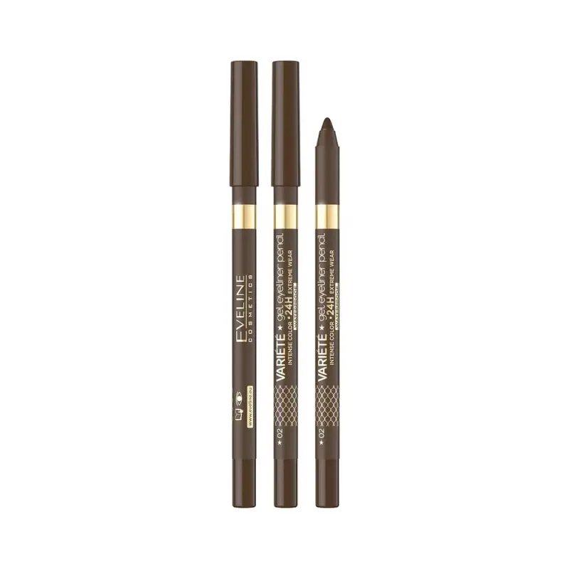 Eveline ГЕЛЕВЫЙ КАРАНДАШ ДЛЯ ГЛАЗ: 02-BROWN VARIETE GEL EYE LINER