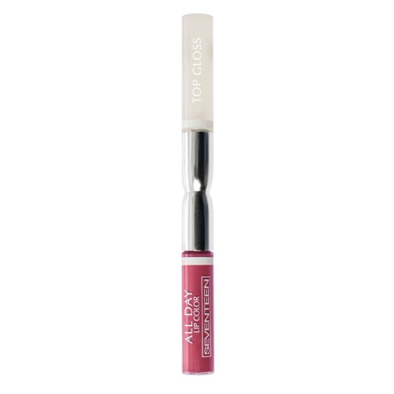 Seventeen Жидкая стойкая помада-блеск  11 ALL DAY LIP COLOR & TOP GLOSS пастельная слива