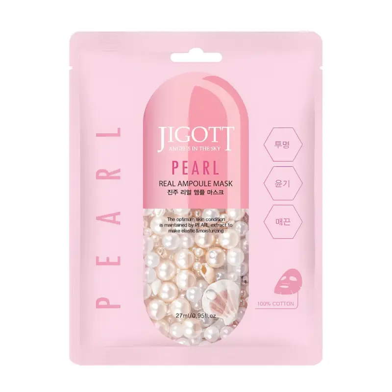 JIGOTT Тканевая маска для лица  PEARL REAL AMPOULE MASK