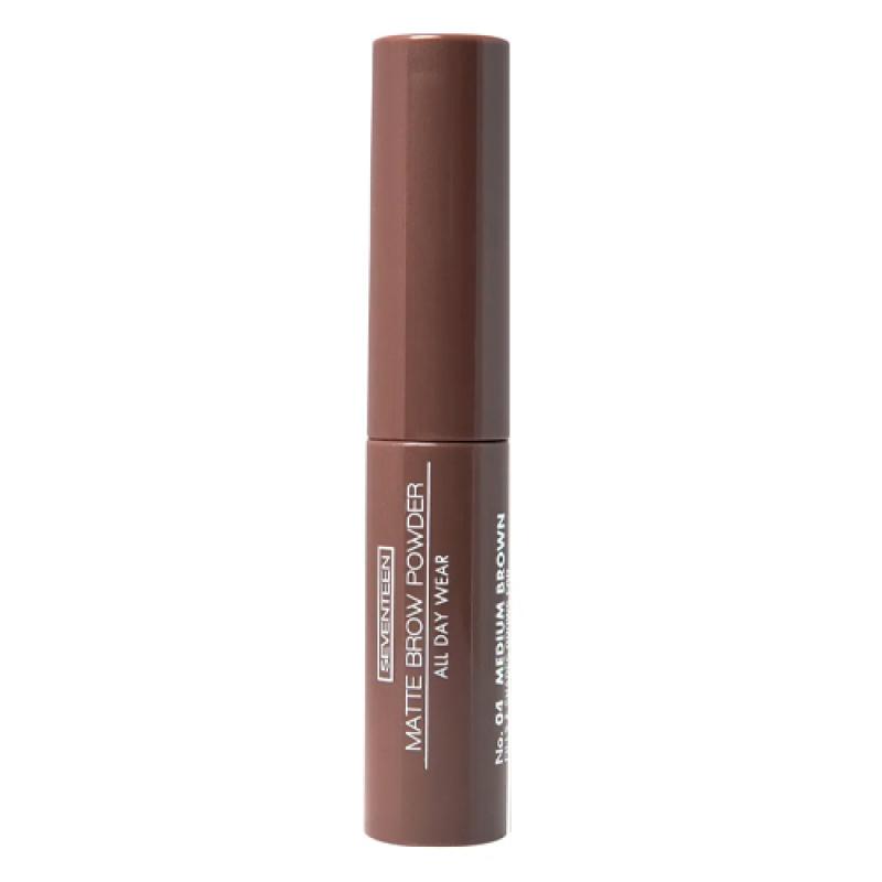 Seventeen Тени-пудра для бровей с матовым эффектом MATTE BROW POWDER ALL DAY WEAR т.04 каштановый