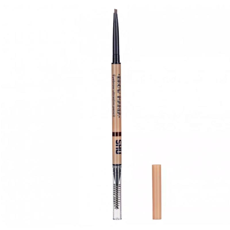 SHU КАРАНДАШ ДЛЯ БРОВЕЙ УЛЬТРАТОНКИЙ BROW MANIA  №222 коричневый