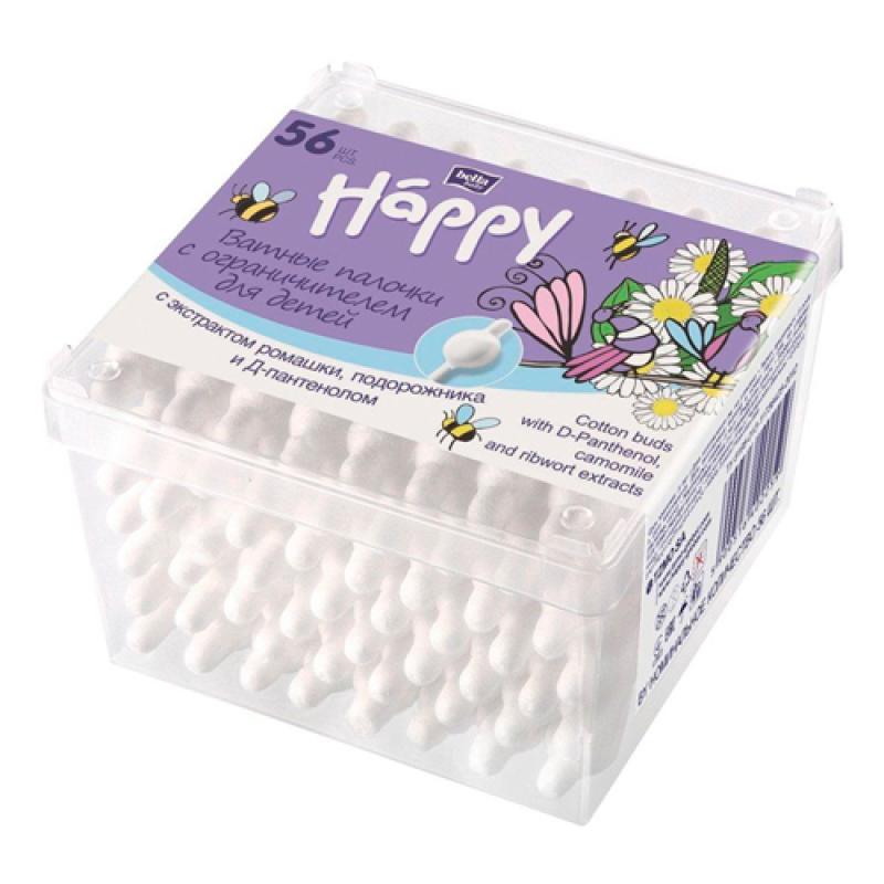 Bella Вaby Happy Палочки ватные  с  ромашкой, подорожником ,пантенолом 56 шт